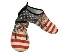 Myfsucce Calzado acuático ligero, de secado rápido, transpirables, para mujer, hombre, playa, surf, piscina, yoga, Rifles cruzados con la bandera de Estados Unidos, 37/38 EU