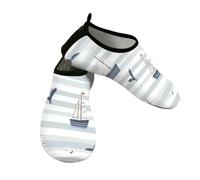Myfsucce Calzado acuático ligero, de secado rápido, transpirables, para mujer, hombre, playa, surf, piscina, yoga, Patrón de rayas de gaviota de velero, 38.5/39.5 EU