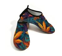 Myfsucce Calzado acuático ligero, de secado rápido, transpirables, para mujer, hombre, playa, surf, piscina, yoga, Follaje vibrante similar a la palma, 42.5/43 EU