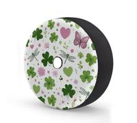 Myfsucce Clover Gragonfly - Funda para rueda de repuesto con agujero para cámara de respaldo, de poliéster, a prueba de polvo, para coche, camión, remolque, SUV, RV, 15 pulgadas