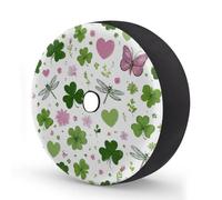 Myfsucce Clover Gragonfly - Funda para rueda de repuesto con agujero para cámara de respaldo, de poliéster, a prueba de polvo, para coche, camión, remolque, SUV, RV, 17 pulgadas