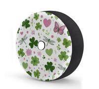 Myfsucce Clover Gragonfly - Funda para rueda de repuesto con agujero para cámara de respaldo, de poliéster, a prueba de polvo, para coche, camión, remolque, SUV, RV, 16 pulgadas