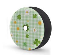 Myfsucce Cute Clover - Funda de rueda de repuesto a cuadros con agujero para cámara de respaldo, cubiertas de poliéster a prueba de polvo para coche, camión, remolque, SUV, RV, 16 pulgadas