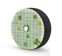 Myfsucce Cute Clover - Funda de rueda de repuesto a cuadros con agujero para cámara de respaldo, cubiertas de poliéster a prueba de polvo para coche, camión, remolque, SUV, RV, 15 pulgadas