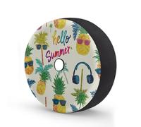 Myfsucce Hello Summer - Funda para rueda de repuesto para gafas de sol con agujero para cámara de respaldo, fundas de poliéster a prueba de polvo para coche, camión, remolque, SUV, RV, 15 pulgadas