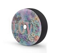 Myfsucce Lace Love Letters - Funda de rueda de repuesto con diseño de mariposas florales con agujero para cámara de respaldo, fundas de poliéster a prueba de polvo para coche, camión, remolque, SUV