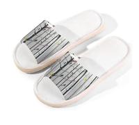 Myfsucce Pantuflas de punta abierta para mujer, antideslizantes, cómodas, transpirables, de lino de verano, pantuflas de casa para mujeres y hombres para interiores, Pájaros del bosque de invierno