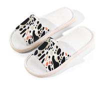 Myfsucce Pantuflas de punta abierta para mujer, antideslizantes, cómodas, transpirables, de lino de verano, pantuflas de casa para mujeres y hombres, para interiores, Estampado de piel de vaca, 38.5