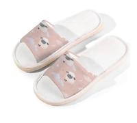 Myfsucce Pantuflas de punta abierta para mujer, antideslizantes, cómodas, transpirables, de lino de verano, pantuflas de casa para mujeres y hombres, para interiores, Sleepy Sheep Star Cloud, 38.5