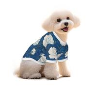 Myfsucce Ropa de perro para perros pequeños, claveles blancos, flores azules, camisas para perros para niños, niñas, cachorros, mascotas, gatos, ajuste de verano de 11 a 16 libras