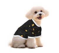 Myfsucce Ropa de perro para perros pequeños, patrón de ondas de estrellas, camisas para perros para niños, niñas, cachorros, mascotas, gatos, ajuste de verano de 11 a 16 libras
