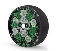 Myfsucce Sugar Skull - Funda para rueda de repuesto con agujero para cámara de respaldo, fundas de poliéster a prueba de polvo para coche, camión, remolque, SUV, RV, 17 pulgadas