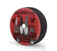 Myfsucce Valentine Gnomes Buffalo Truck - Cubierta de rueda de repuesto roja con agujero para cámara de respaldo, cubiertas de poliéster a prueba de polvo para coche, camión, remolque, SUV, RV, 15