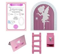 Myfuturshop® Encantadora Puerta Mágica del Hada de los Dientes - Completo Set con Caja para Diente, Escalera y 4 Certificados de Diente Impecable. VERSION ITALIANA.