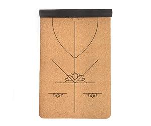 Myga Colchoneta de Corcho para Yoga - Colchoneta de Ejercicio Extra Grande con Gran Agarre para Yoga, Pilates, Estiramiento y Fitness - 205 x 70 cm, 6 mm de Grosor (alineación)