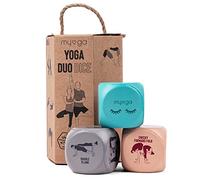 Myga Dados de Yoga: Juego de 3 Dados con Posiciones y acciones de Yoga en Pareja para Ejercicio, Fitness y Entrenamiento de Cuerpo Completo (Adultos) (7x7x7 centímetros) (Dúo de Dados de Yoga)
