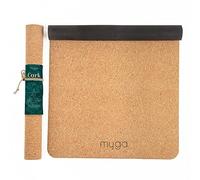 Myga Esterilla de yoga de corcho - Parte superior y superficie de corcho natural Esterilla de yoga de viaje 100% de caucho antideslizante (Beige)(183 cm x 63 cm x 2 mm)