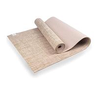 Myga Esterilla de yoga de yute, esterilla antideslizante para yoga, meditación y fitness, esterilla multiusos con correa de transporte, ideal para hombres y mujeres, (blanco)(183 cm x 61 cm x 5 mm)
