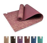 Myga Esterilla de yoga de yute, esterilla antideslizante para yoga, meditación y fitness, esterilla multiusos con correa de transporte, ideal para hombres y mujeres, (ciruela)(183 cm x 61 cm x 5 mm)