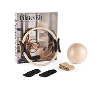 Myga Juego de anillos de pilates - Kit de pilates de 4 piezas con círculo mágico, bola antiestallido, banda de resistencia de tela y calcetines de agarre antideslizantes - Ligero y duradero para