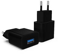 MyGadget 2X Cargador Enchufe USB para Smartphone y Tablet - USB Adaptador 5V | 2A - Charger para Apple iPhone 15 Plus 14 Pro MAX 13 Mini Samsung S24 - Negro