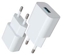 MyGadget 2X Cargador Enchufe USB para Smartphone y Tablet - USB Adaptador 5V | 2A - Charger para Apple iPhone 15 Plus 14 Pro MAX 13 Mini Samsung S24 - Blanco