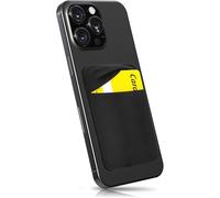 MyGadget Cartera con 1 Bolsillo para Funda Móvil - Tarjetero Adhesivo para Smartphone - Porta Tarjetas de Crédito con Bloqueo RFID - Card Holder - Negro