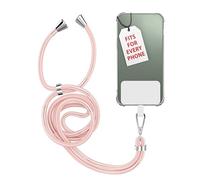 MyGadget Cuerda Universal con Ficha de Nylon para Fundas de Smartphone Cordón | Cadena regulable para Fundas de Teléfonos Móviles - Rosa