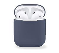 MyGadget Estuche de Silicona Suave Compatible con Apple Airpods 1 y 2 Generación - Funda Protectora para Auricolares - Case Anti arañazos - Azul Oscuro