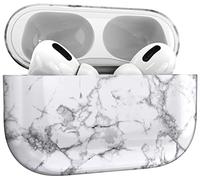 MyGadget Estuche Hardcase Compatible con Auricolares Apple Airpods Pro - Funda de Plástica - Case Anti arañazos - Mármol Blanco