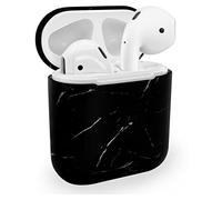 MyGadget Estuche Hardcase Compatible con Auriculares Apple Airpods 1 y 2 Generación - Funda de Plástica - Case Anti arañazos - Mármol Negro