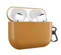 MyGadget Estuche para Apple Airpods Pro 1ª Generación - Funda de Cuero Sintético para Auricolares - Case Anti arañazos - Carcasa Robusta - Marrón Claro