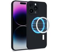 MyGadget Funda [ Compatible con MagSafe ] para Apple iPhone 14 Pro MAX en Silicona TPU - Carcasa de Doble Capa - Case Resistente Antigolpes y Anti choques - Ultra Protectora Negro