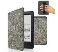 MyGadget Funda Fieltro para Amazon Kindle Paperwhite 7ª Generación hasta 2017 - Case E - Reader | Ebook - Carcasa Agarre elástico y Tapa Magnética - Gris Claro