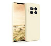 MyGadget Funda para Huawei Mate 50 Pro en Silicona TPU - Carcasa Slim & Flexible - Case Resistente Antigolpes y Anti choques - Ultra Protectora Crema