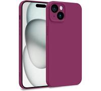 MyGadget Funda para iPhone 15 Plus en Silicona TPU - Carcasa de Doble Capa - Case Resistente Antigolpes y Anti choques - Ultra Protectora Bordeaux