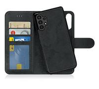 MyGadget Funda para Samsung Galaxy A13 4G - Flip Case Libro con Tapa Magnética - Cover Cartera con Soporte - Carcasa Separable Anticaidas con Cierre - Gris Negro