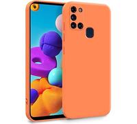 MyGadget Funda para Samsung Galaxy A21s en Silicona TPU - Carcasa de Doble Capa - Case Resistente Antigolpes y Anti choques - Ultra Protectora Naranja