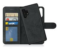 MyGadget Funda para Samsung Galaxy A32 5G - Flip Case Libro con Tapa Magnética - Cover Cartera con Soporte - Carcasa Separable Anticaidas con Cierre - Gris Negro