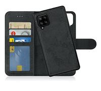 MyGadget Funda para Samsung Galaxy A42 5G - Flip Case con Tapa Magnética - Cover Libro Cartera con Soporte - Carcasa Separable Anticaidas con Cierre - Gris Negro