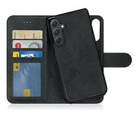 MyGadget Funda para Samsung Galaxy A55 5G - Flip Case Libro con Tapa Magnética - Cover Cartera con Soporte - Carcasa Separable Anticaidas con Cierre - Gris Negro