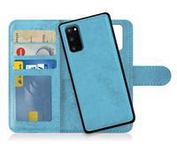 MyGadget Funda para Samsung Galaxy S20 - Flip Case Libro con Tapa Magnética - Cover Cartera con Soporte - Carcasa Separable con Cierre - Azul Claro