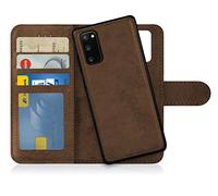 MyGadget Funda para Samsung Galaxy S20 - Flip Case Libro con Tapa Magnética - Cover Cartera con Soporte - Carcasa Separable Anticaidas con Cierre - Café