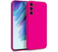 MyGadget Funda para Samsung Galaxy S21 FE en Silicona TPU - Carcasa de Doble Capa - Case Resistente Antigolpes y Anti choques - Ultra Protectora Magenta Rojo