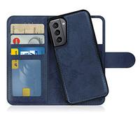 MyGadget Funda para Samsung Galaxy S21 - Flip Case Libro con Tapa Magnética - Cover Cartera con Soporte - Carcasa Separable con Cierre - Azul