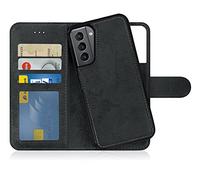MyGadget Funda para Samsung Galaxy S21 Plus - Flip Case Libro con Tapa Magnética - Cover Cartera con Soporte - Carcasa Separable Anticaidas con Cierre - Color Negro