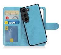MyGadget Funda para Samsung Galaxy S23 - Flip Case Libro con Tapa Magnética - Cover Cartera con Soporte - Carcasa Separable Anticaidas con Cierre - Azul Claro