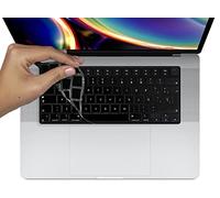 MyGadget Funda Teclado QWERTY [Español] para Apple MacBook Pro 14 & 16 Pulgadas (2021 - M1) Air 13" (2022 - A2681 M2) Air 15 (2023 - A2941) - Protector Silicona - Keyboard Skin Negro