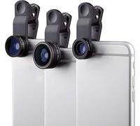 MyGadget Lentes Ojo de Pez 198° - Kit para Móvil 3 en 1 - Gran Angular 0.65x y Macro 10x - para Tablet Smartphone Samsung Galaxy Apple iPhone Huawei Xiaomi