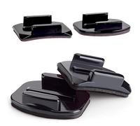 MyGadget Soporte para GoPro - 2X Soportes Adhesivos Rectos y 2X Curvos - con Protección Adhesiva de Doble Cara - Ideal para Cascos de Moto y de Esquí
